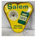 Salem Advertising Thermometer, Triangular Metal Sign, 9 x 9.5 Inches