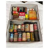 Vintage Automotive and Household Cans, Including Whiz, Shell, Firestone, and Others