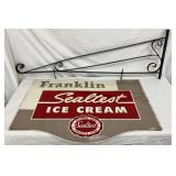 Two-Sided Franklin Sealtest Ice Cream Sign with Iron Bracket, 36 x 24 Inches