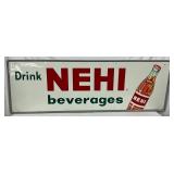 54 x 18 Nehi Soda Embossed and Self-Framed Metal Advertising Sign