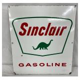 Sinclair Porcelain Gasoline Pump Plate, 12 x 13 1/2 Inches