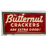 Large Metal Butternut Crackers Advertising Sign, 71 1/2 x 36 in.