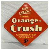 21 1/2-Inch Metal Orange Crush Sign, Circa 1970s