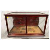 Wood-Framed Country Store Display Case with Original Glass, 40 x 22 x 22 Inches