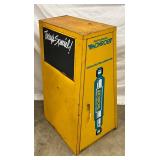 Yellow 22 x 36” Monroe Shock Display Cabinet with Chalkboard Panel
