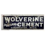 36×12 Porcelain Wolverine Cement Advertising Sign