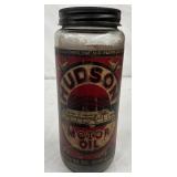 Hudson Motor Oil Glass Jar with Metal Screw Cap