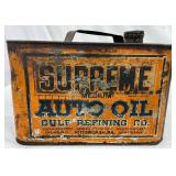Early 20th Century Supreme Auto Oil One-Gallon Metal Can