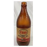 Esso Motor Oil Amber Glass Bottle with Original Label