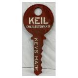 Cast Metal Key Display Sign for Keil, Charlestown, NH, 27 1/2 x 12 Inches