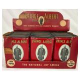 9 1/2 X 8 Prince Albert Tobacco Cardboard Display with 12 Crimp Cut Tobacco Cans