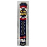 Mail Pouch Tobacco Advertising Metal Thermometer, 3×17 1/2 Inches