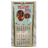 1975 Weaver’s Lebanon Bologna Metal Calendar, 9×20