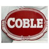 Embossed Metal Coble Dairy Sign, 1975, 47 x 31 1/2 Inches