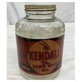 Kendall 2000 Mile Oil Glass Bottle with Original Cap – 1 Quart