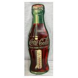 5 1/2 x 17-Inch Coca-Cola Bottle-Shaped Metal Thermometer