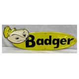 22″ x 6″ Embossed Metal Badger Sign with Character Graphic