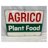 11-Inch ‘Agrico Plant Food’ Metal Advertising Sign