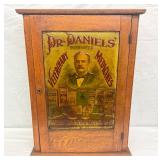Dr. Daniels Veterinary Medicines Embossed Sign in Oak Wooden Case, 21 x 28 1/2 Inches