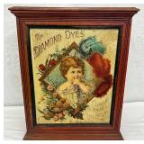 Wells & Richardson Co. Diamond Dyes Cabinet with Original Advertising Sign