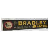 Rare 94.5 x 19-Inch Metal Advertising Sign for Bradley Shoes