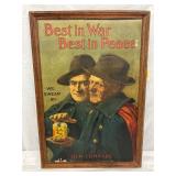 22 X 33 1/2 Early 1900s Dukes Mixture Advertising Cardboard Sign in Frame