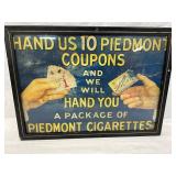 18X14 Piedmont Cigarettes Advertising Cardboard Sign in Frame