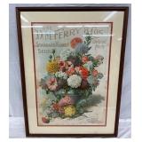 Framed 1886 D.M. Ferry & Co.’s Seed Advertisement Poster, 20 x 29″