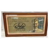 19X9 Early 1900s Framed Cardboard Advertisement for Ide Mont Zephyr-Weight Collar