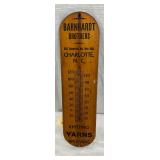 Barnhardt Brothers Wooden Advertising Thermometer, Charlotte, NC, 4 x 15 in.