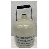 1G. Stoneware Whiskey Jug with Handle from The Casper Co., Winston-Salem, NC