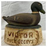 Rare 6×5  Early Paper Mâché Victor Duck Decoy Counter Display