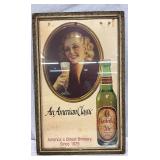 Framed Chesterfield Ale Advertising Cardboard Display, 21 x 33