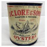 J.C. Lore & Sons 1-Gallon Oyster Tin with Patuxent River Graphics