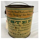 Rare 1-Gallon Chas. Neubert & Co. Oyster Tin with Mermaid Graphics