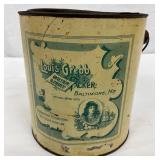 Louis Grebb Oyster Packer One-Gallon Tin Can, Baltimore, MD