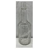 Early 1900s Clear Glass Kentucky Whiskey Decanter, 11in Tall