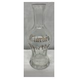 Early 1900s Clarkes Pure Rye Whiskey Glass Decanter, 9IN. TALL 