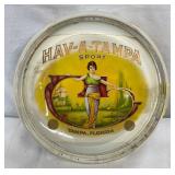 Glass Hav-A-Tampa Ashtray with Decorative Design