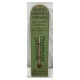 Early North America Companies Wooden Thermometer, 3×11 1/2 Inches