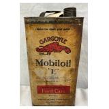 5 X 9 1/2 Mobiloil ‘E’ Oil Can with Gargoyle