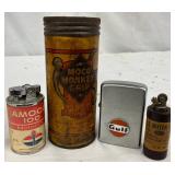 4 Vintage Oil Cans MOCO Monkey etc.