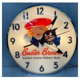 Buster Brown Pam Clock, 15-Inch Diameter