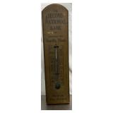 3 in. x 12 in. Wooden Thermometer Advertising The Second National Bank