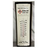 New Old Stock Schulton Tractor Sales Advertising Thermometer, 4 1/2” x 14”