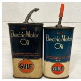 Gulf Electric-Motor Oil Cans: Half Pint and 4 oz