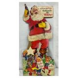 Cardboard Easel-Back Coca-Cola Santa Claus Holiday Advertisement, 13 1/2 x 30 Inches