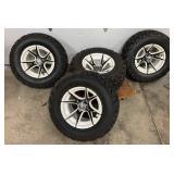 Four New Take-Off Golf Cart Wheels with Tires, 22×10-1/2×12