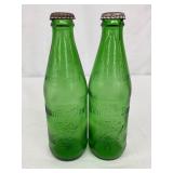 10 oz. Green Embossed Mountain Dew Glass Bottles with Original Caps