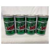 Four Mountain Dew 12-Ounce Steel Soda Cans with ‘Ya-Hoo!’ Branding